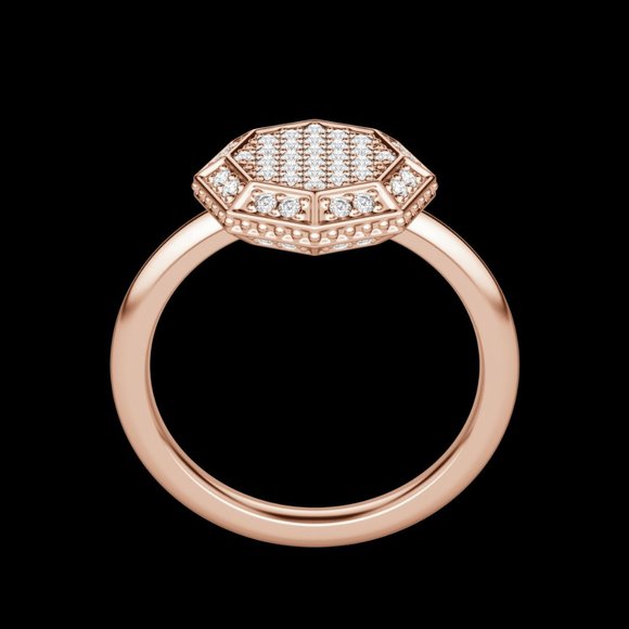 Octagon Pavé Ring - Picture 8 of 9